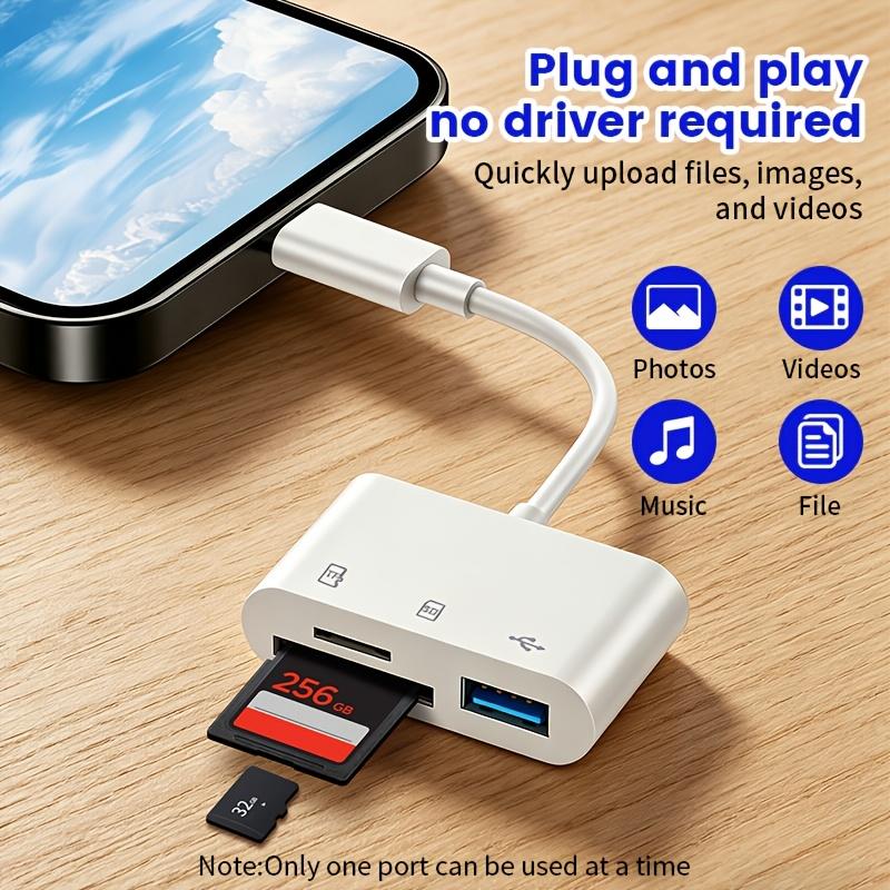 3 In 1 OTG Card Reader Dual Slot SD TF Memory Card Adapter High Speed Plug And Play No Driver Portable For Type-C Phone Tablet PC Camera