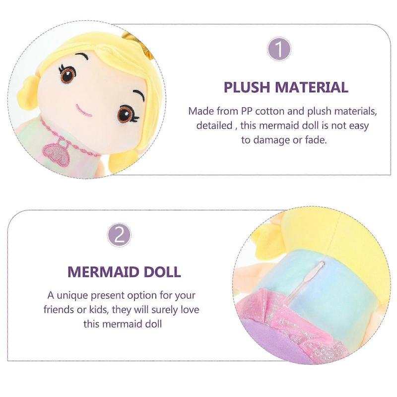 Plush Mermaid Doll Cartoon Mermaid Toy Plush Mermaid Doll Toddler Plush Toy Kids Plush Toy
