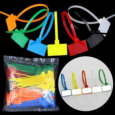 100pcs Plastic Label Markers Mesh Wire Marker Self-locking Zip Ties Cable Tag Colorful Tag Cable Ties Nylon Ties