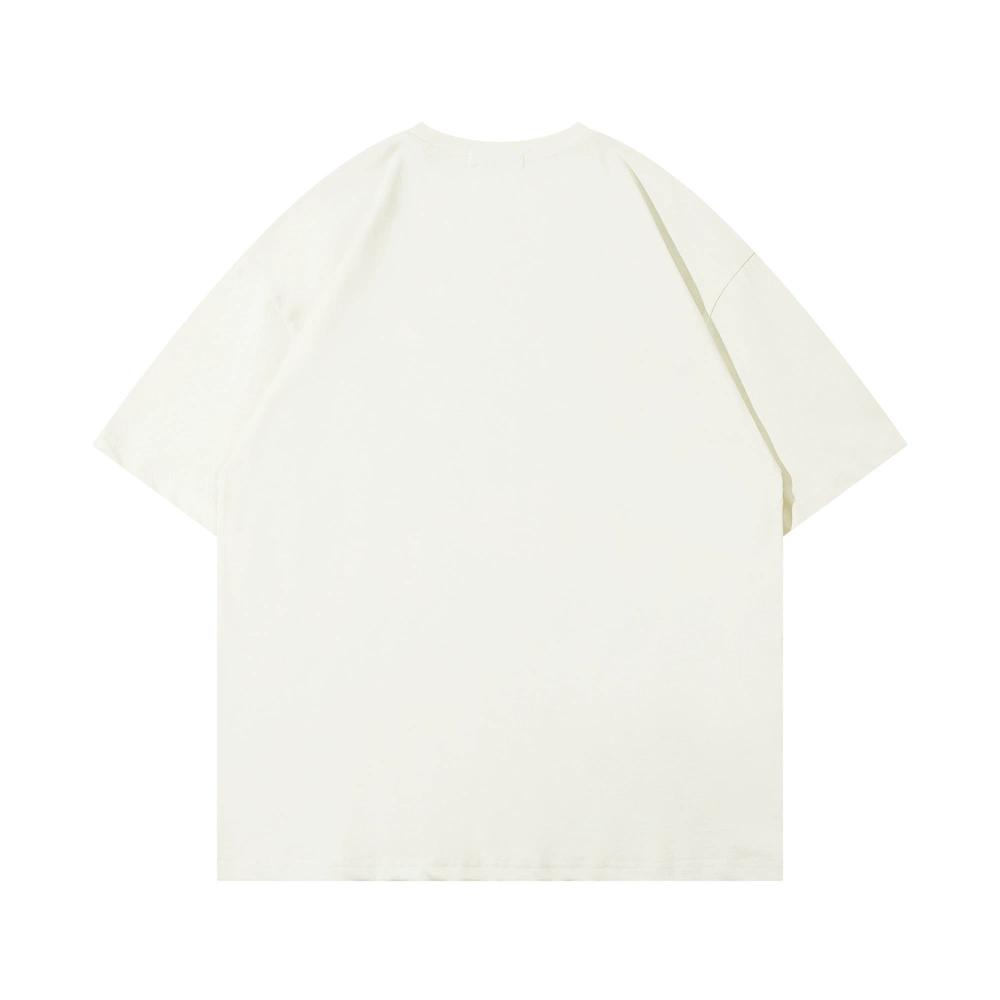 Modny T-shirt z krótkim rękawem z nadrukiem linii z kreskówki anime, męski i damski, luźny, casualowy, z czystej bawełny, z krótkim rękawem, na lato