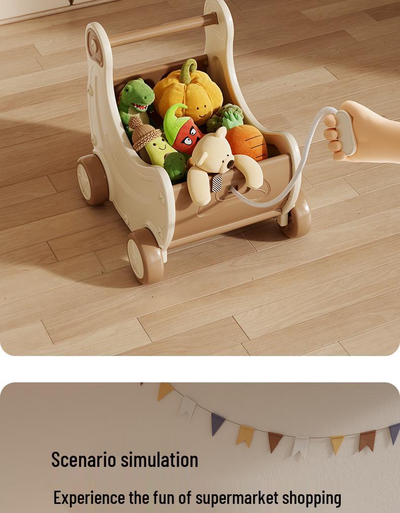 Banana-Themed Children's Toy Cart: Early Education Puzzle & Role-Playing Storage Organizer