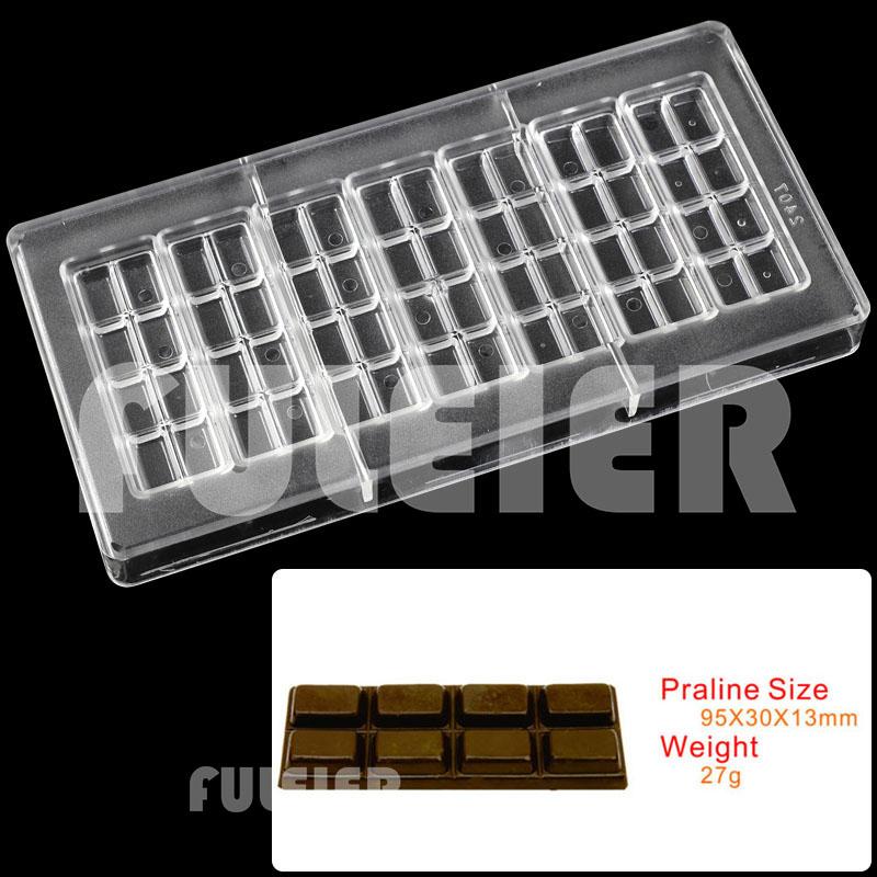 3D Polycarbonate Chocolate Mold For Baking Candy Bar Mould Sweets Bonbon Chocolate Cake Decoration Confectionery Tool Bakeware