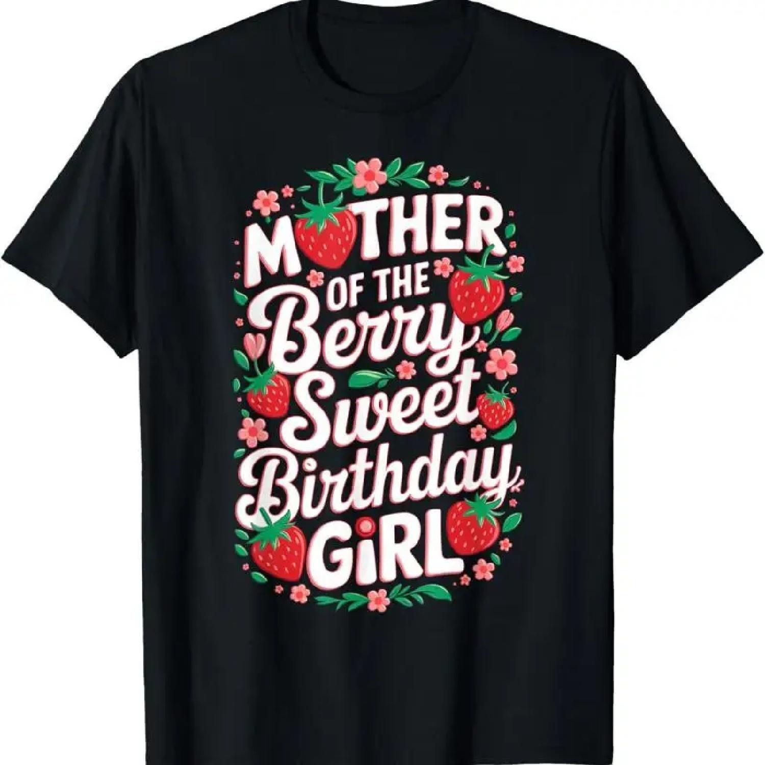 Mother Of The Berry Sweet Birthday Girl Strawberry Parents T Shirt S