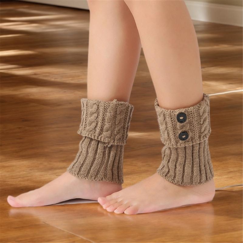Women's Short Knitted Leg Warmers Acrylic Boot Cuffs for Superior Warmth Comfort Elastic Fit Ideal for Winter Activities