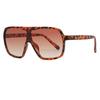 Protective Glasses New Trendy Large Frame Square Sunglasses Women One Piece Cool Sun Glasses Gradient Lens Pilot Eyewear UV400