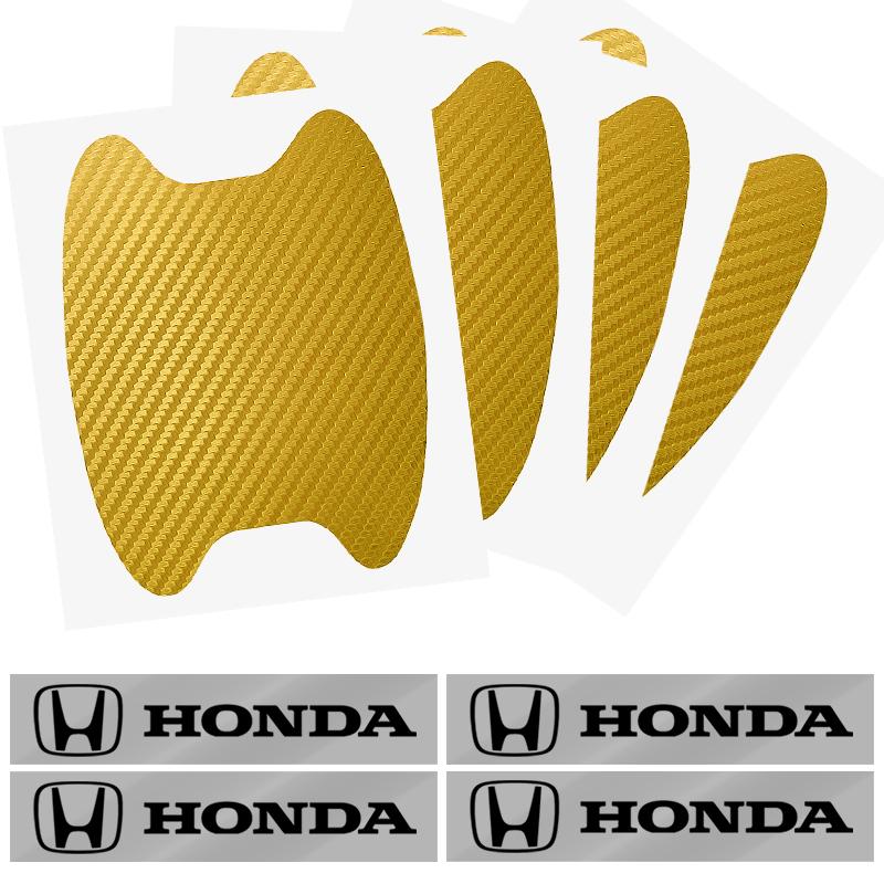 Car Door Sticker Carbon Fiber Scratches Auto Handle Protection Film For Honda Fit Mugen Insight Type S R VTEC Modulo Vezel SiPilot Fit XRV CRV HRV Dio