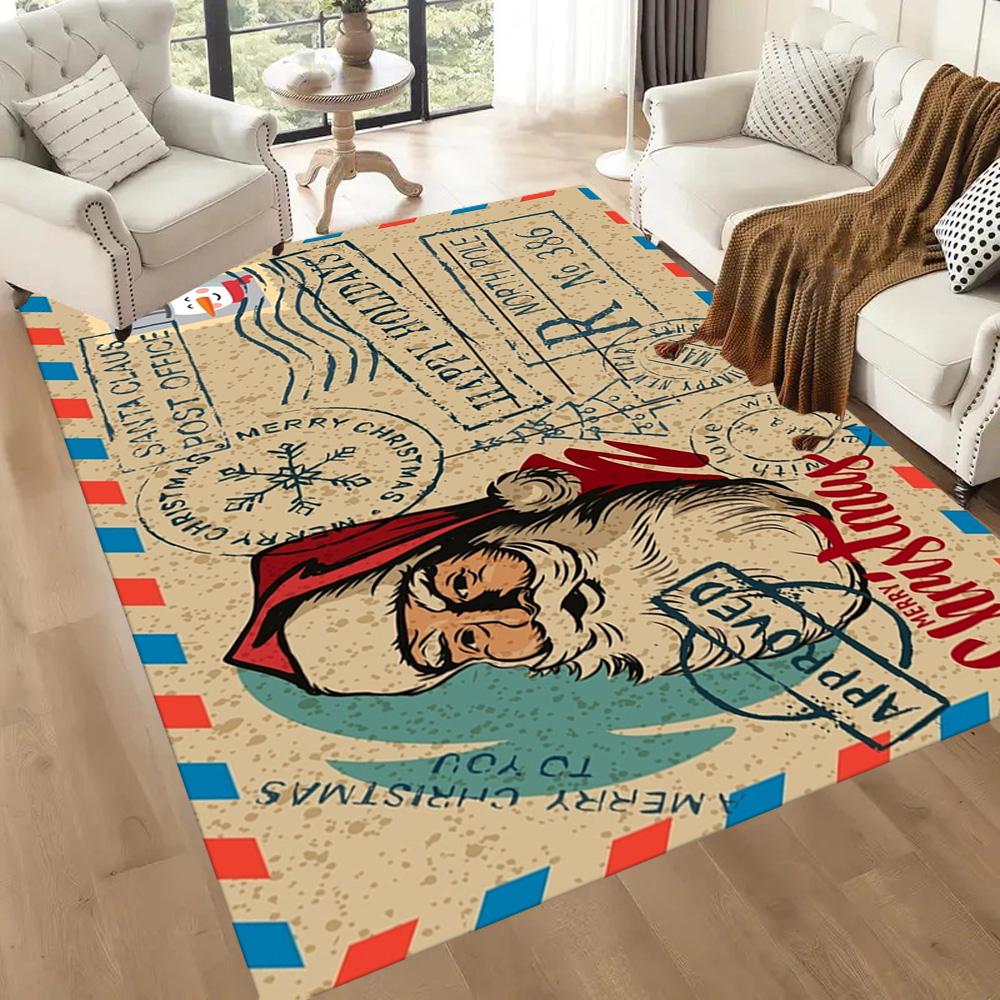 Christmas Santa Claus Delivery Floor Mats for Living Room, Bedroom and Room Decoration Are Suitable for Gifts.