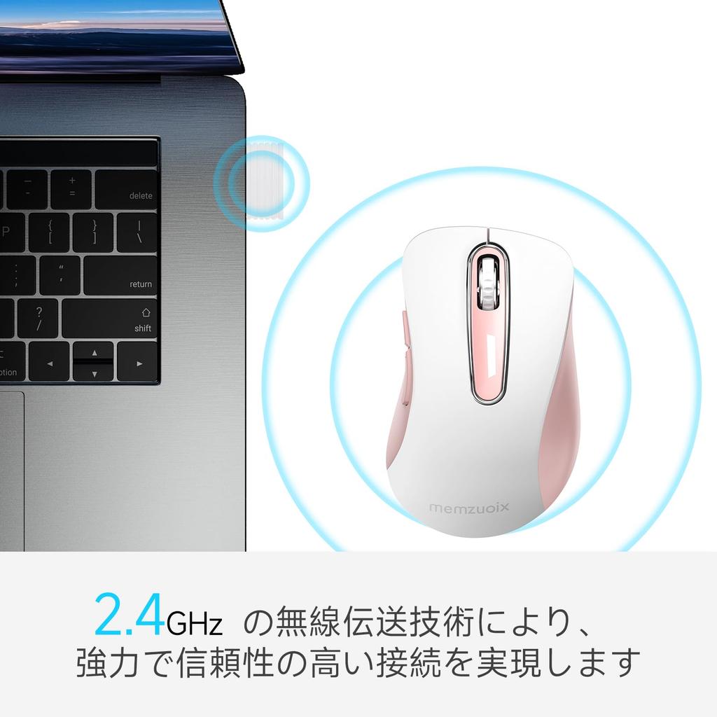 Memzuoix 2.4G Wireless Mouse, 1400 DPI Wireless Computer Mouse (with USB Receiver), Portable USB Wireless Mouse, Cordless Mouse (for Laptops, PCs,