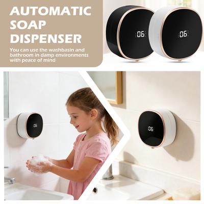 Automatic Soap Dispenser Liquid Bathroom: Wall Mount Rechargeable Touchless Adjustable Auto Smart Electric Plastic Soap Dispenser- Kitchen