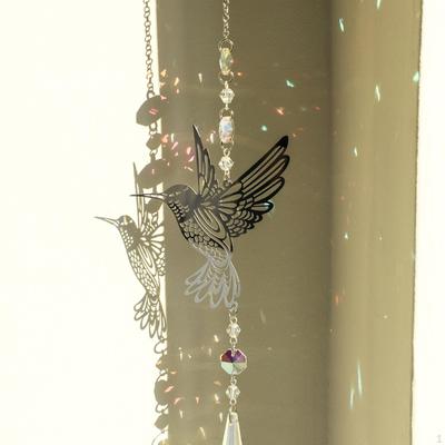 Ciondolo da Appendere Ornamento Colibrì Creativo Metallo Artigianale Decorazione Animale per Natale