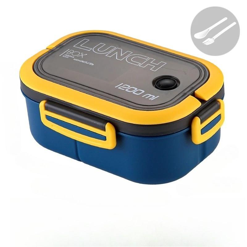 Portable Sealed Double Layer Leak Proof Bento Box with Cutlery Microwave Safe Kids Lunch Box Food Container Kitchen Accessory