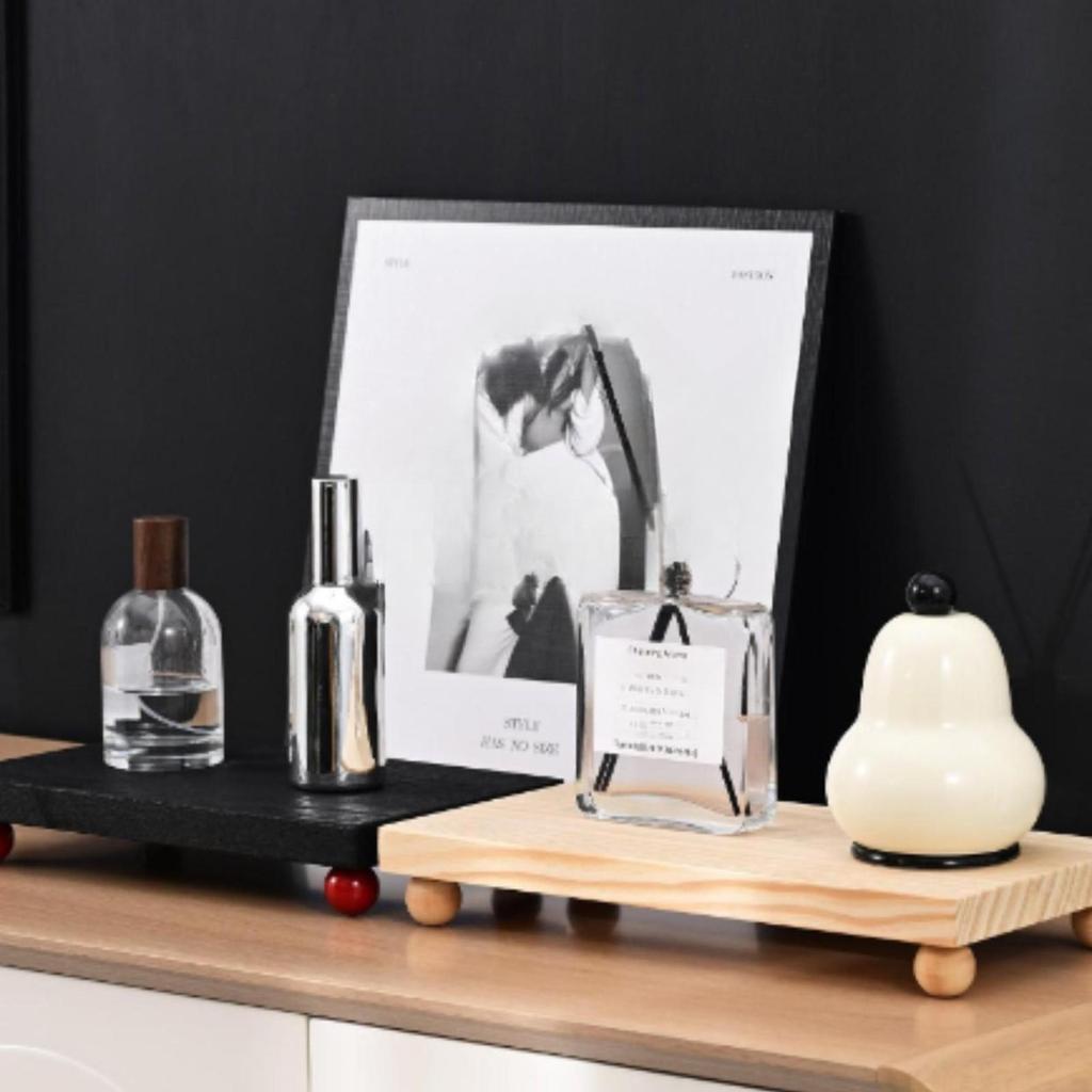 Wooden Tray with Feet Minimalist Decor Smooth for Vanity