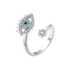 Anti Stress Blue Crystal Evil Eye Open Fidget Rings For Women Rotate Freely Spinning Knuckle Ring Girls Gift Anillos Mujer