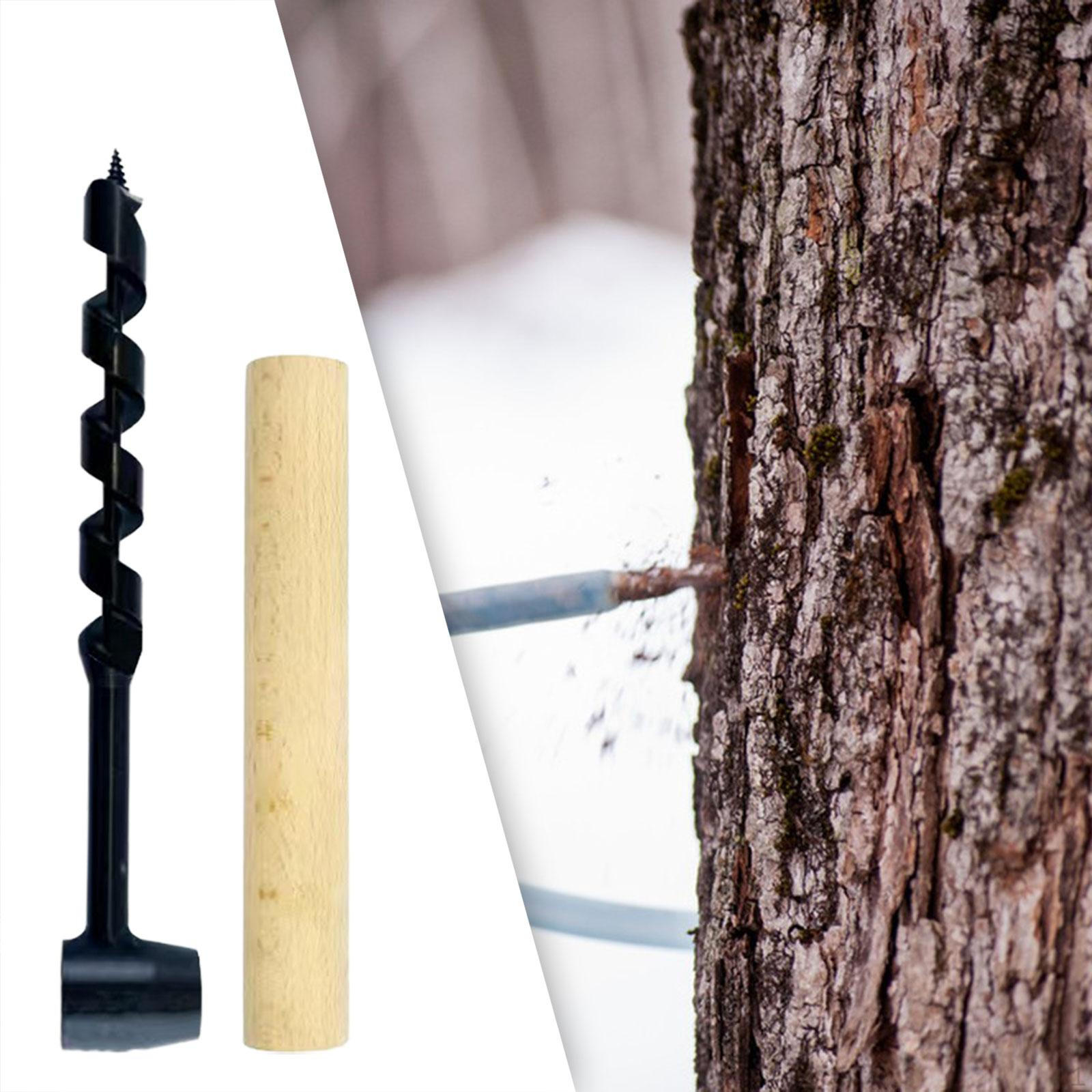 

Ручной сверлильный станок с винтовым буром, простой в использовании многоцелевой инструмент для выживания с деревянной ручкой для походов 19x230mm