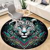 1PC Leopard Print Office Round Rug, Non Slip, Soft and Durable Office Rug for Interior Decoration, Perfect for Office