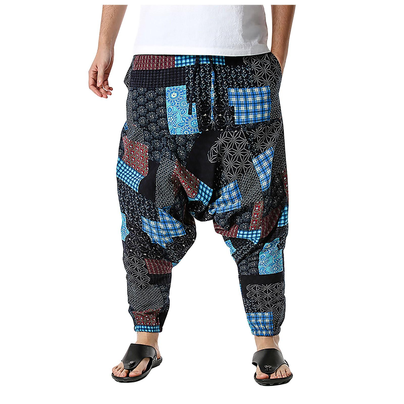 

Мужские модные хлопковые свободные брюки для йоги с висящими промежностями Брюки с летающей мышью XL