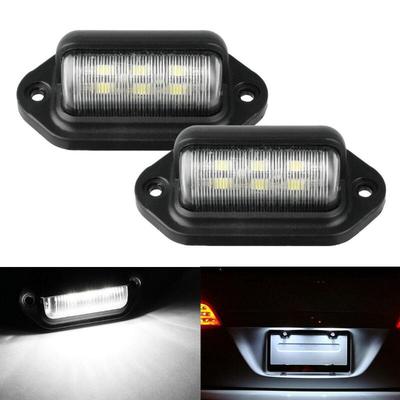 2Pcs 6 LED Car License Number Plate Light For SUV Truck Trailer Van Tag Step Lamp White Bulbs Car Products License Plate Lights