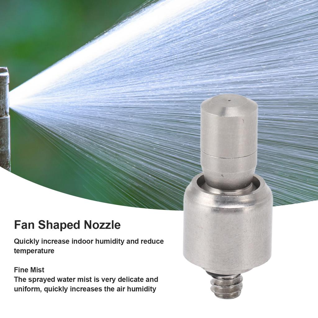 Misting Nozzle Brass Low Pressure Atomizing Dust Removal Mist Nozzle Replacement Head for Cooling System 3/16 Thread