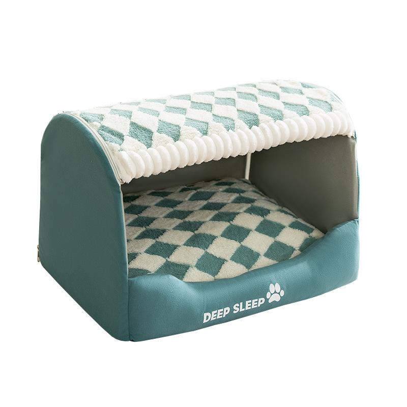 Green Simple Neutral Style Houndstooth Drawer Nest Small Dog Cat Cat Nest Kennel Pet Dog Supplies