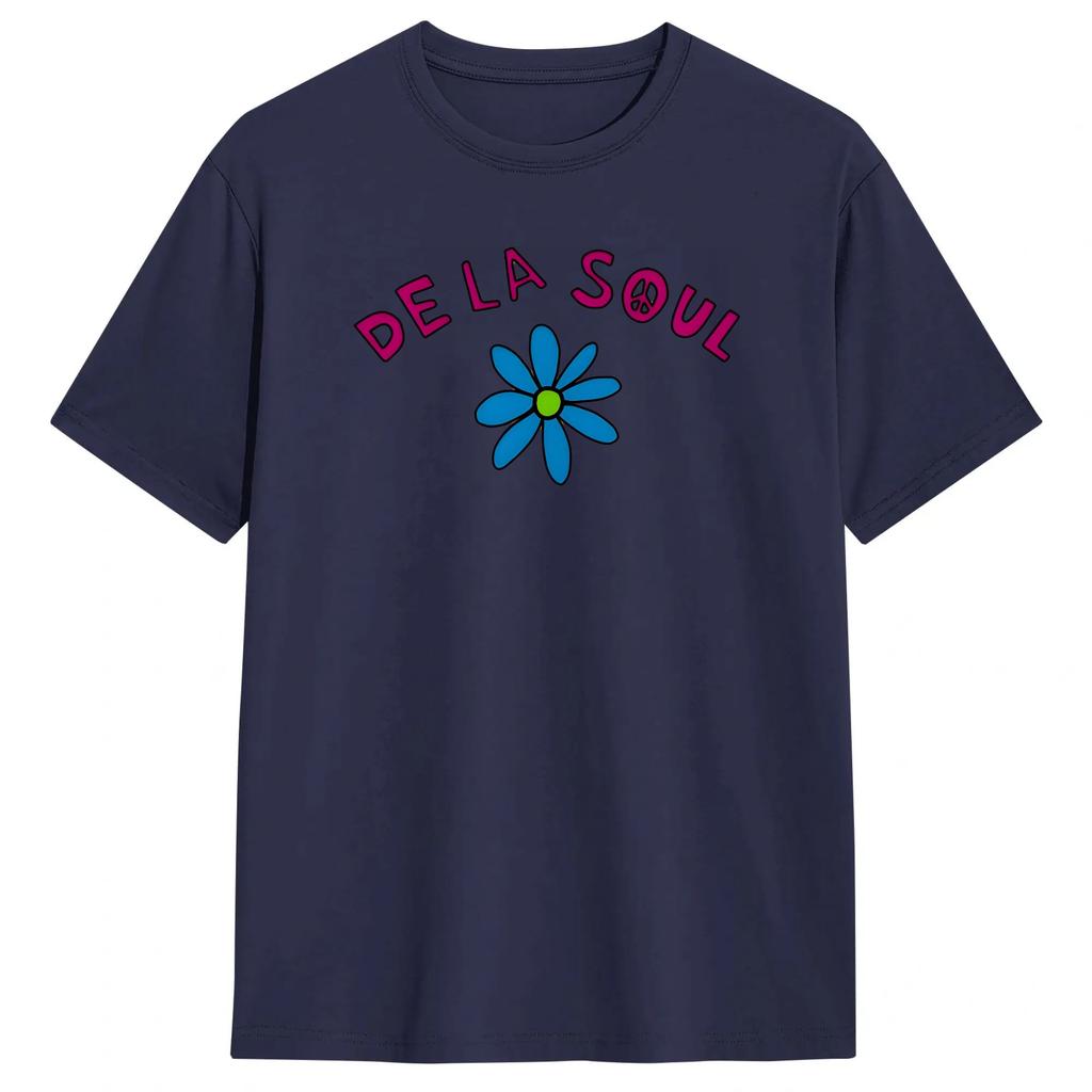 Hip Hop De La Soul T Shirt Unisexs Pure Cotton Funny TShirts Round Collar Tees Short Sleeve Clothing Printed