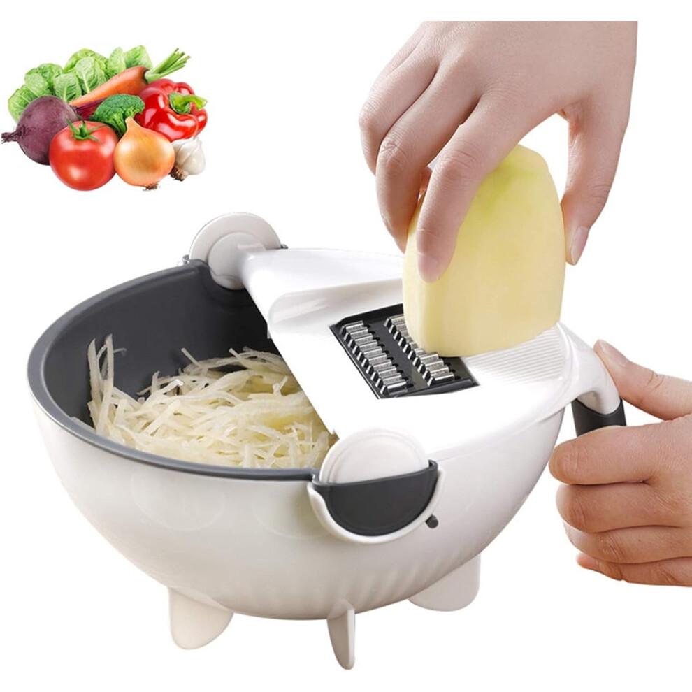 Innovative Drainage Feature, Portable Slicer For Quick Vegetable Washing, Mandoline Slicer With High-Quality Materials And Large Capacity,