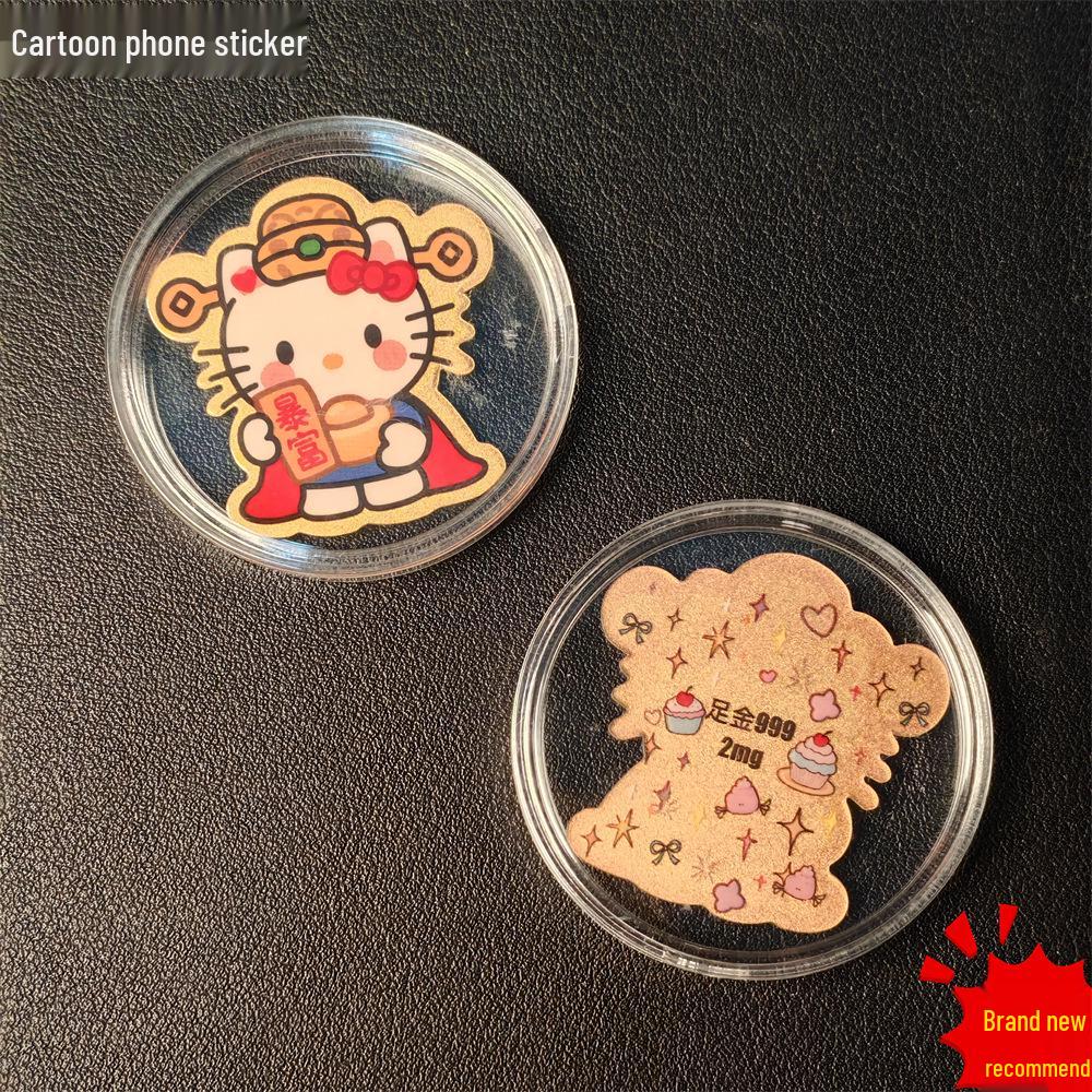 March 8th Goddess Festival Gift: Usacchi Cartoon Phone Sticker, 999 Gold Foil for Peace and Wealth