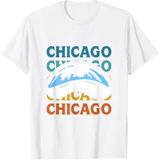 Chicago Cloud Gate Sculpture Vintage Retro Travel Souvenir T-Shirt