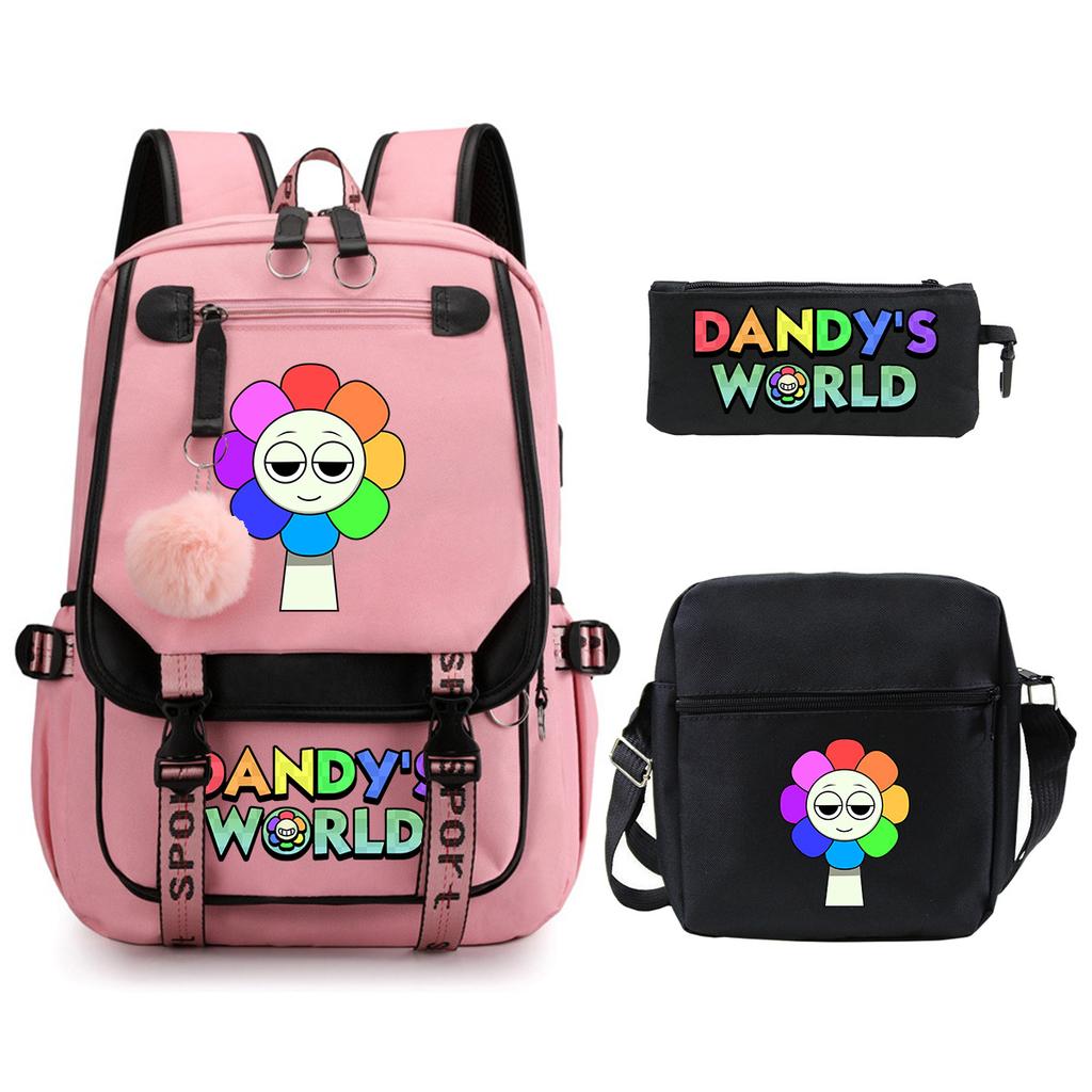 Dandy's World School Trend Children's Backpack Set Large Capacity Primary and Secondary School Student Leisure Bag