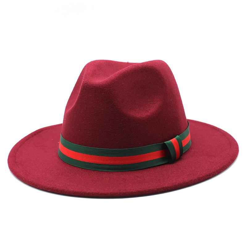 Fall Winter Fedora Hat For Men Women With Leopard Print Wool Felt Wide Brim Sun Protection