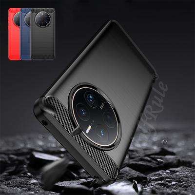 Für Huawei Mate 50 Pro Hülle Abdeckung Huawei Mate 50 Pro Capas Stoßfest Rückseite Bumper Weiche TPU Kohlefaser Abdeckung Huawei Mate 50 Pro