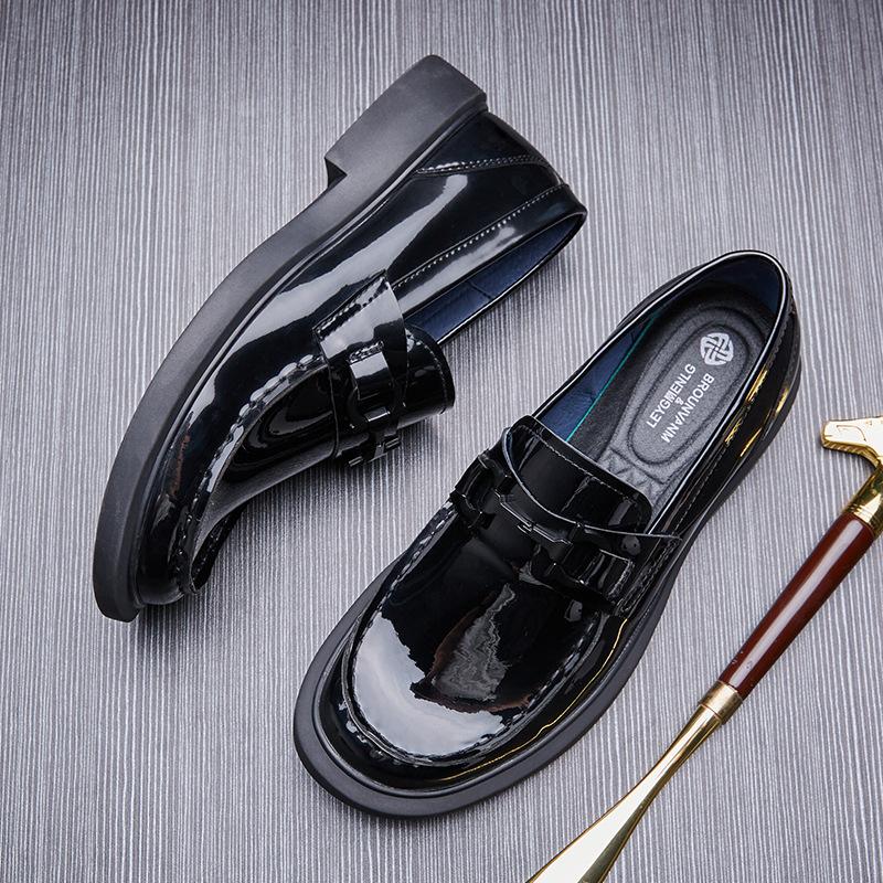 Sleeve Feet Lazy Shoes Men'S Shoes Casual Trend Patent Leather Loafers One Pedal Small Leather Shoes Men