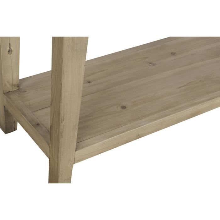 Console style item home - Marron pin - 140 cm - Blanc