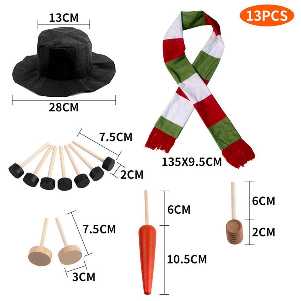 Outdoor Snowman Costume Dress Up Kit Hat Scarf Carrot Nose Activity Toy Gift