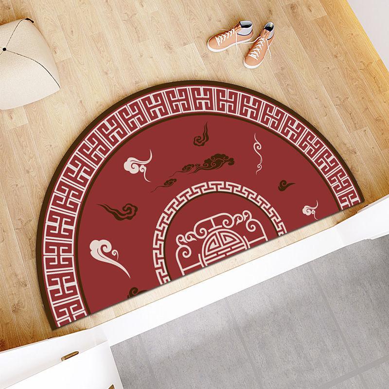 European Style Semi-circular Floor Mat Entrance Door Mat Bathroom and Toilet Door Mat Absorbent Dirt Resistant Non Slip Foot Mat