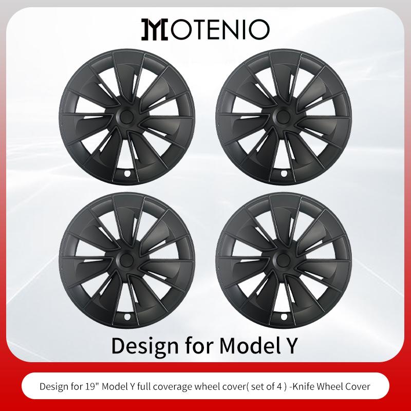 4PCS for Model Y 2020-2024 Knife Wheel Hubcaps Full Coverage Wheel Cover 19 Inch Hub Cap Automobile Accessories for Tesla Tesla&2020-2024&Model Y 19Inch