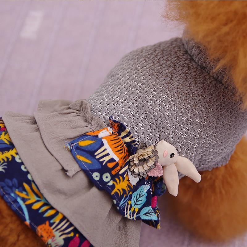 Warm Pet Dog Princess Dress Small Breed Winter Outfit