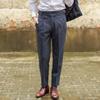 Men Vintage High Waist Pants Casual Straight Trousers Autumn Suit Pant