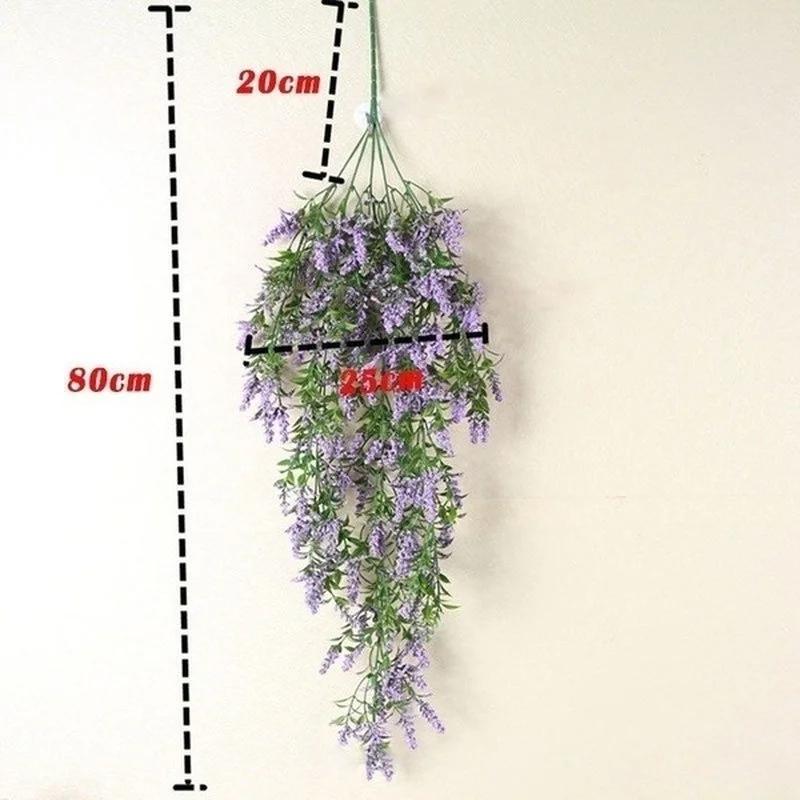 Fashionable New Simulation Plant Flower Wall Artificial Hanging Lavender Home Decoration Living Room Kitchen Bedroom Decoration