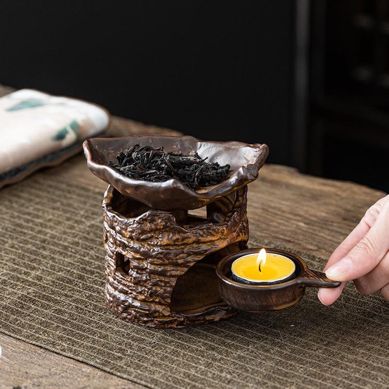 Candle Essential Oil Stove, Indoor Aroma Diffuser Tea Ceremony Tea Tray, Retro Zen-style Office and Home Decorative Item