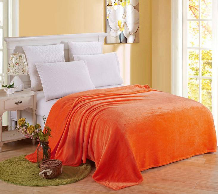 Custom Microfiber Flannel Fleece Blanket Throw Fleece Bed Blanket Knit Solid Color Cashmere Travel Blanket