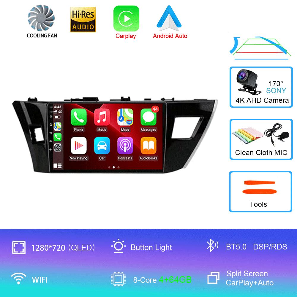 For Toyota Corolla Ralink 2013 2014 2015 2016 4G Android 14 Car Stereo Radio Multimedia Video Player Navigation GPS 2Din