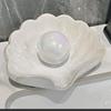 Cute Ceramic Shell Soap Dishes Soap Drain Rack Shelf  for Bathrom Jewely Necklace Ring Storage Tray Plate