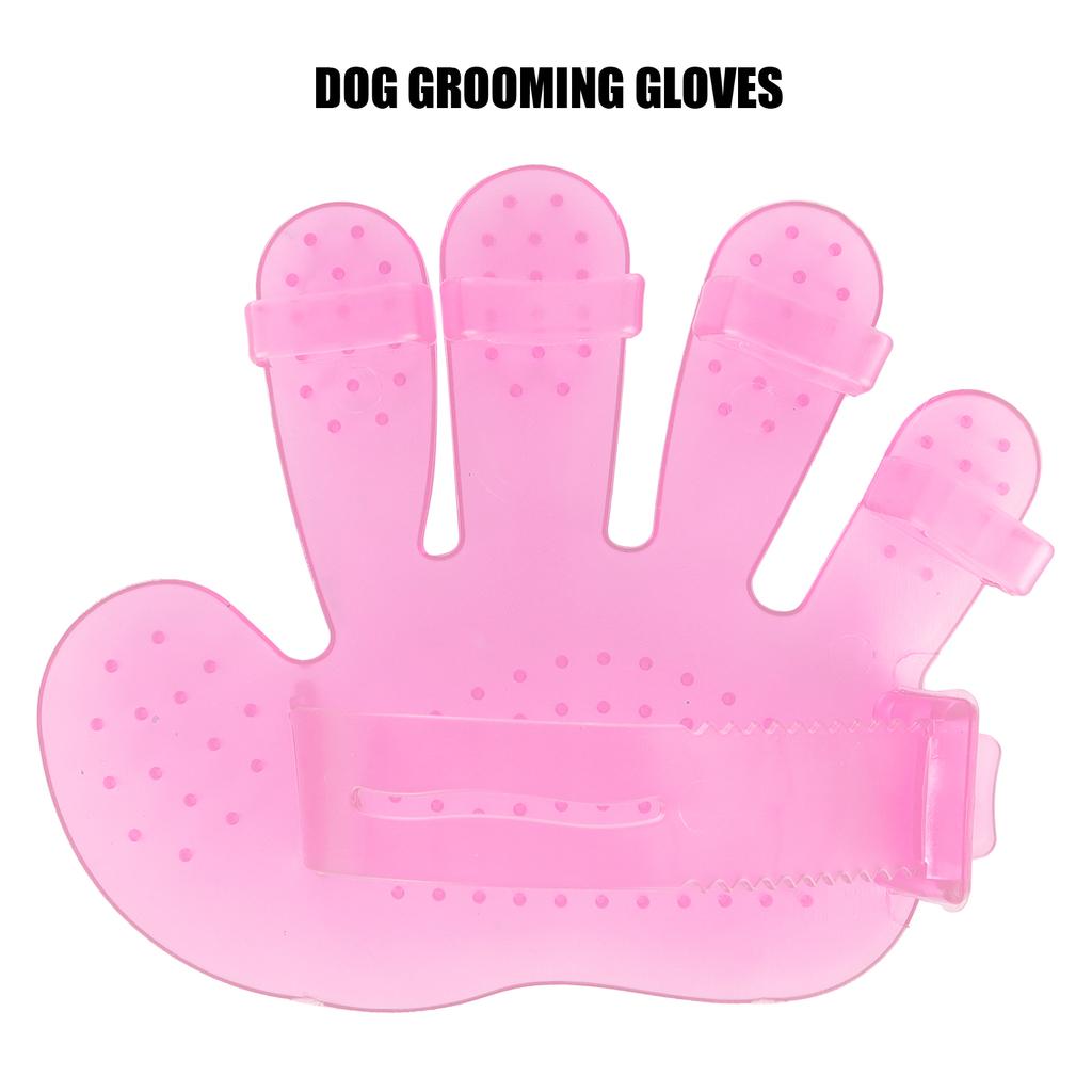 Pet Grooming Gloves Transparent Rubber FiveFinger Grooming Gloves for Bathing Dogs(Blue )