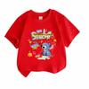 Kids Boys Girls 100% Cotton Crew Neck Short Sleeve T-Shirt Cute Cartoon Alien Print Casual Comfortable Summer Tee for Daily Wear Holiday Outdoor Activ