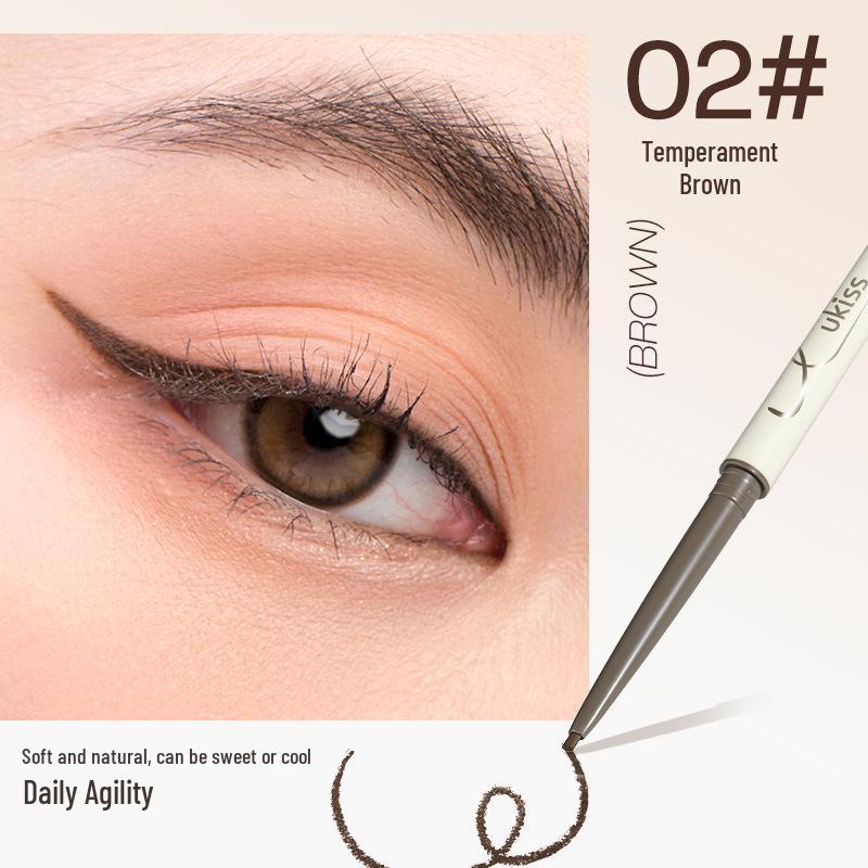 UKISS Double-ended Waterproof Eyeliner Gel Pen - Ultra-fine, Smudge-proof, Long-lasting, Brown, Perfect for Beginners