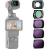 NEEWER ND Filter Set with 0.75x Wide Angle Lens 108° FOV, ND16 + ND64 + ND256 + CPL Compatible with  Osmo Pocket 3 /4