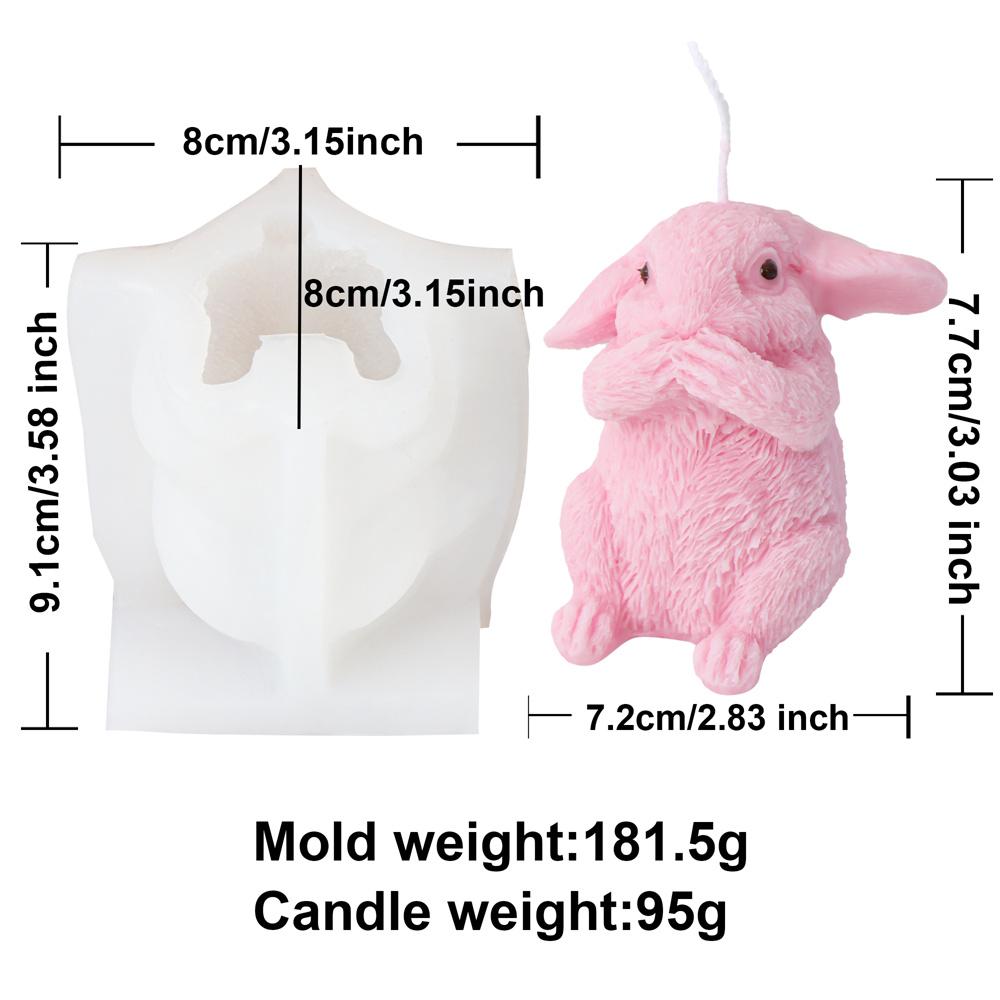 New Easter Rabbit Silicone Candle Mold DIY Bunny Gypsum Soap Mold Animal Resin Making Crafts Casting Molds Party Gift