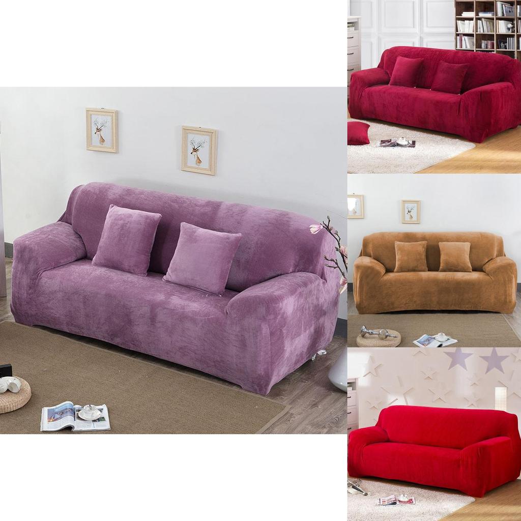 Premium Elastic Sofa Slipcover Stylish Protector With Plush Velvet For 1-4 Seat Sofas