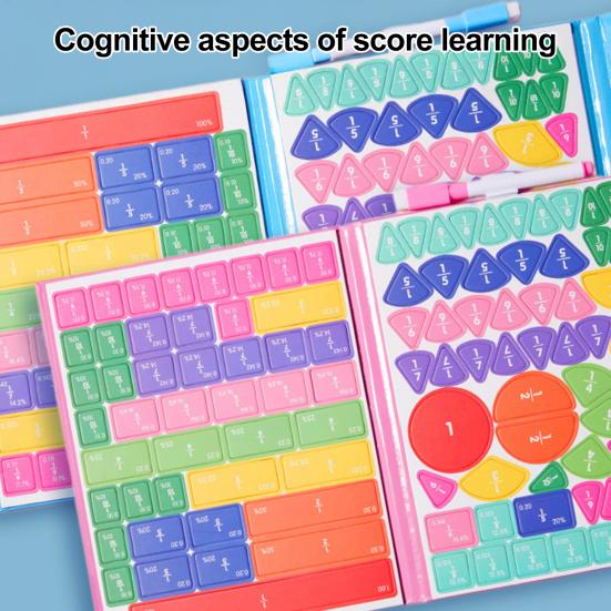 1 Set Magnetic Fraction Demonstration Book Fraction Learning Magnetic Tiles Circles Educational Fraction Puzzle