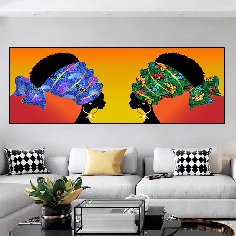 African Woman Plakáty a grafiky Abstraktní postava Obraz na plátně Nástěnné obrazy do obývacího pokoje Domácí dekorace Cuadros Bez rámu